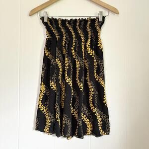 Hula Bay Puakenikeni Hawaiian Print Flower Strapless Dress Top Girls Large